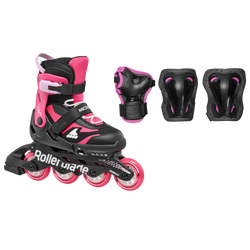 REGULOWANE ROLKI JUNIORSKIE ROLLERBLADE MICROBLADE COMBO Black/Pink 2025