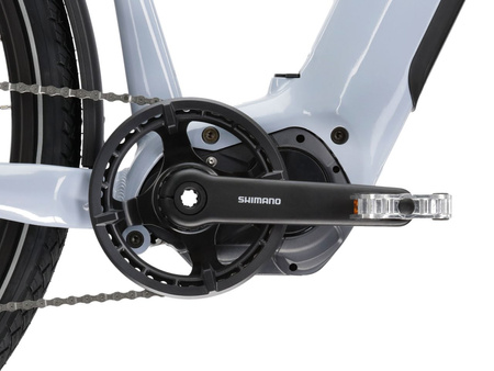 DAMSKI ROWER ELEKTRYCZNY KROSS TRANS HYBRID 4.0 Szary / Niebieski 2025