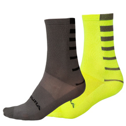 SKARPETY ROWEROWE ENDURA COOLMAX STRIPE (2-pak)  Yel/Yel