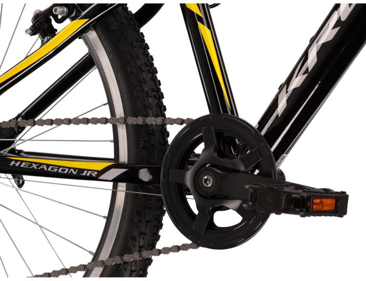 ROWER CHŁOPIĘCY KROSS HEXAGON JR 1.0 Czarny/Srebrny/Żółty Połysk