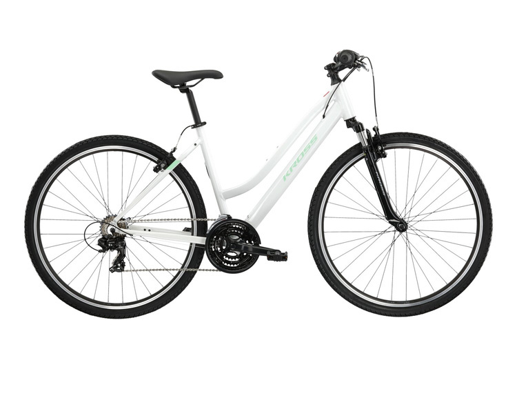 ROWER CROSSOWY KROSS DAMSKI EVADO 1.0 Biały/Turkusowy Połysk 2023