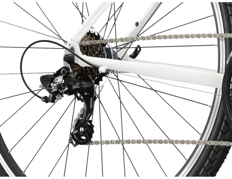 ROWER CROSSOWY KROSS DAMSKI EVADO 1.0 Biały/Turkusowy Połysk 2023