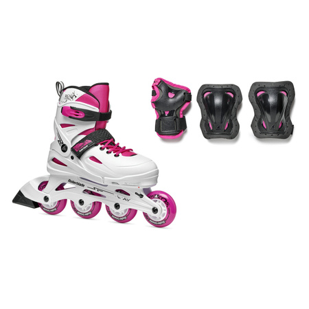 REGULOWANE ROLKI JUNIORSKIE ROLLERBLADE FURY COMBO White / Pink 2024